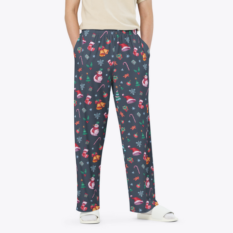 Christmas-Mens-Pajama-Charcoal-Lifestyle-Front-View