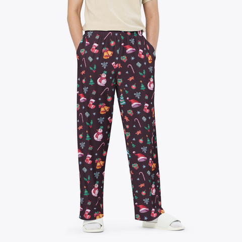 Christmas-Mens-Pajama-Eggplant-Lifestyle-Front-View