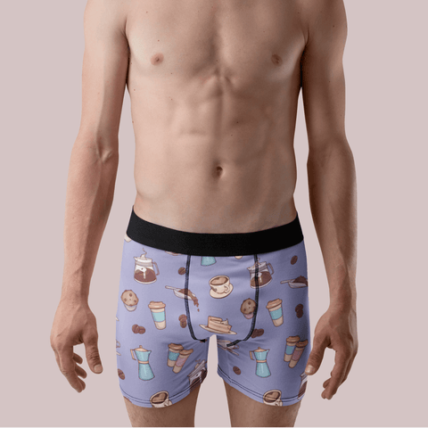 Coffee-Date-Mens-Boxer-Briefs-Lavender-Model-Front-View