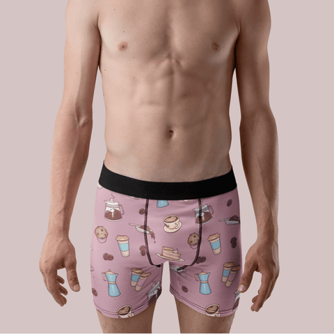 Coffee-Date-Mens-Boxer-Briefs-Light-Pink-Model-Front-View