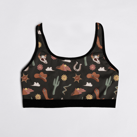 Country-Womens-Bralette-Black-Product-Front-View