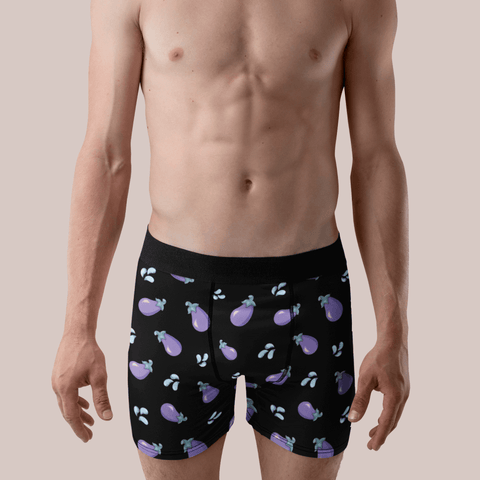 Eggplant Emoji Men's Boxer Briefs