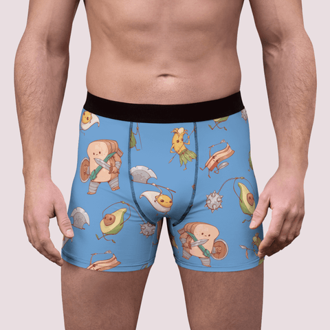 Food-Fight-Mens-Boxer-Briefs-Light-Blue-Model-Front-View