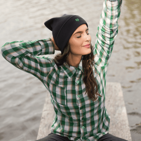 Four-Leaf Clover Embroidered Beanie