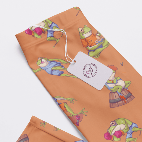 Frogs-in-Action-Mens-Pajama-Coral-Closeup-Product-View