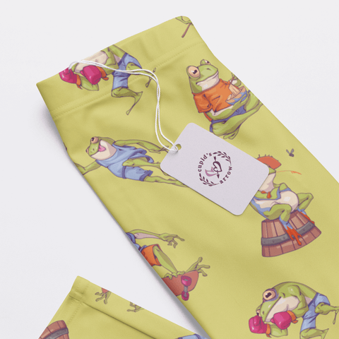 Frogs-in-Action-Mens-Pajama-Swamp-Green-Closeup-Product-View