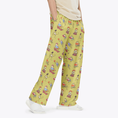 Frogs-in-Action-Mens-Pajama-Swamp-Green-Semi-Side-View