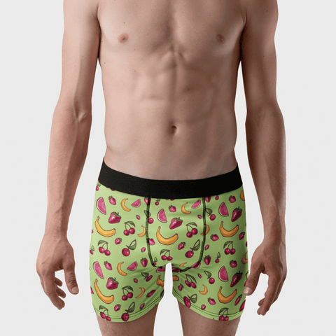 Fruit-Punch-Mens-Boxer-Briefs-Lime-Green-Model-Frontal-View