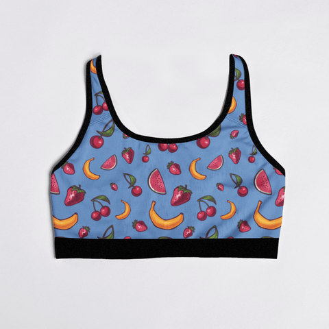 Fruit-Punch-Womens-Bralette-Cornflower-Blue-Product-Front-View