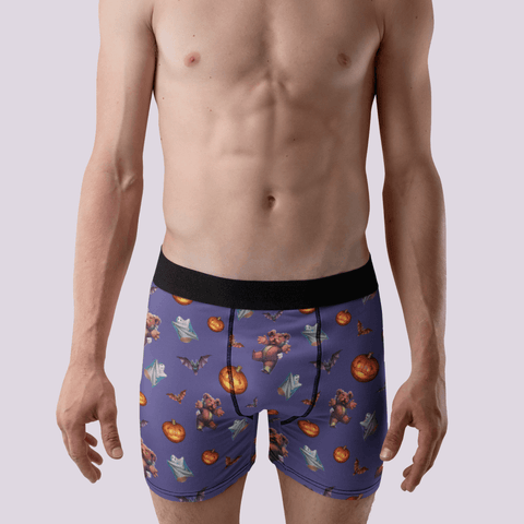 Halloween-Mens-Boxer-Briefs-Purple-Model-Frontal-View