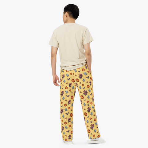 Halloween-Mens-Pajama-Yellow-Lifestyle-Back-View