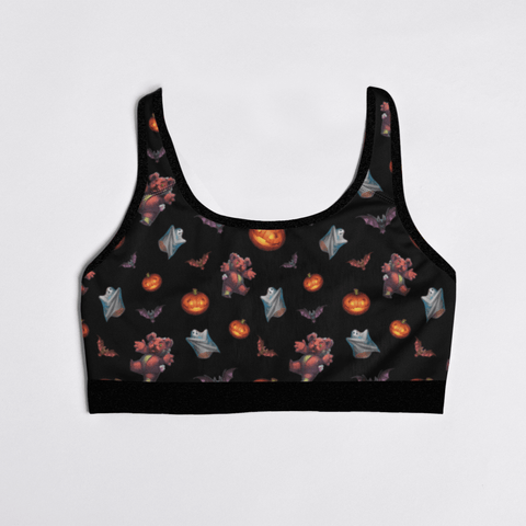 Halloween-Womens-Bralette-Black-Product-Front-View