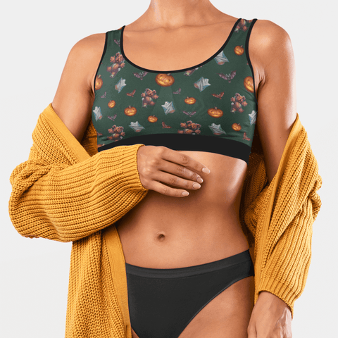 Halloween-Womens-Bralette-Dark-Green-Lifestyle-View