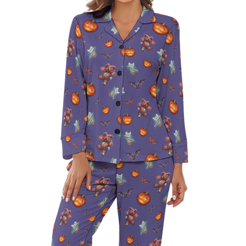 Halloween-Womens-Pajama-Purple-Front-View