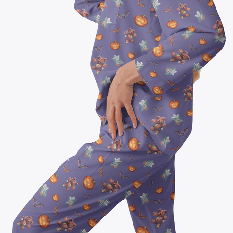 Halloween-Womens-Pajama-Purple-Semi-Side-View