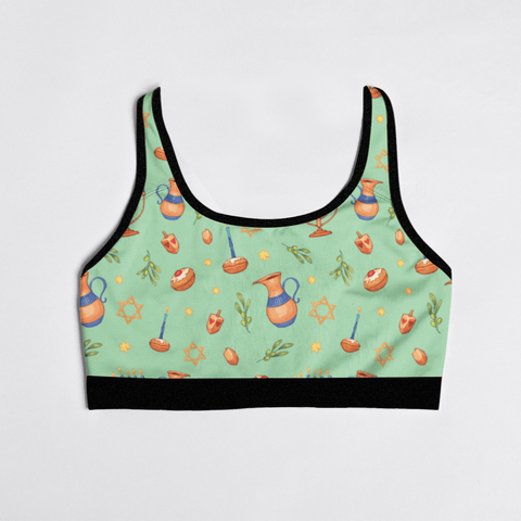 Hanukkah-Womens-Bralette-Pastel-Green-Prodcut-Front-View