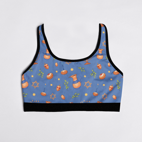 Hanukkah-Womens-Bralette-Cornflower-Blue-Prodcut-Front-View