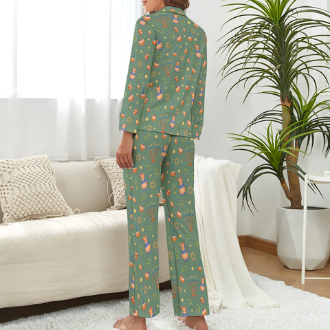 Hanukkah-Womens-Pajama-Forest-Back-View
