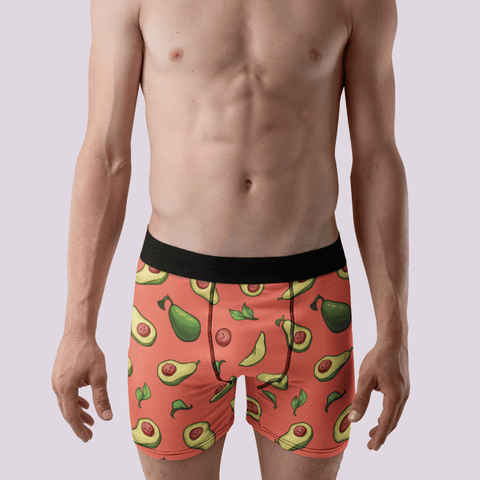 Happy-Avocado-Mens-Boxer-Briefs-Orange-Frontal-View