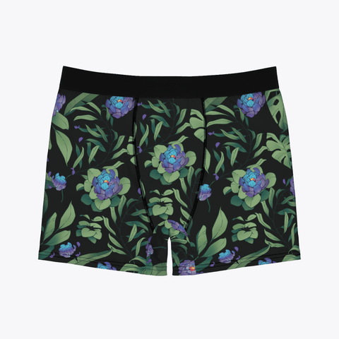 Jungle-Flower-Mens-Boxer-Briefs-Black-Purple-Product-Front-View