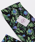 Jungle-Flower-Mens-Pajama-Black-Purple-Closeup-Product-View