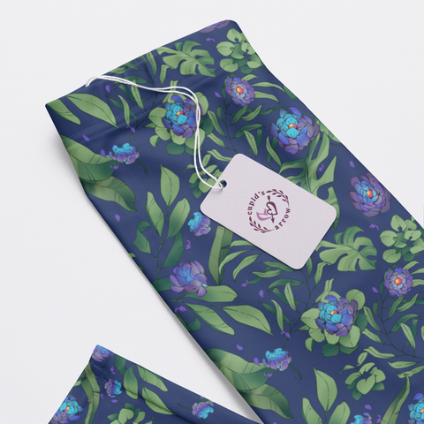 Jungle-Flower-Mens-Pajama-Blue-Purple-Closeup-Product-View