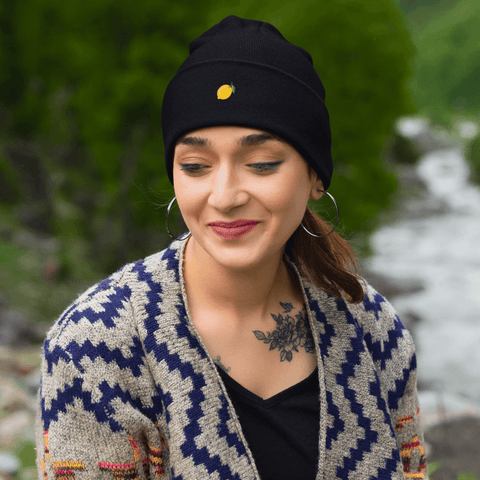 Lemon Embroidered Beanie