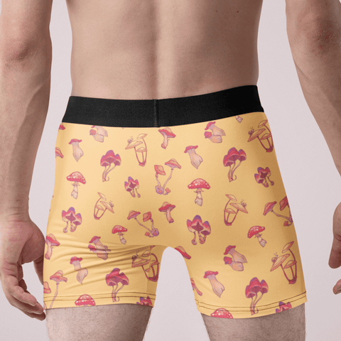 Mushroom-Mens-Boxer-Briefs-Yellow-Rear-View