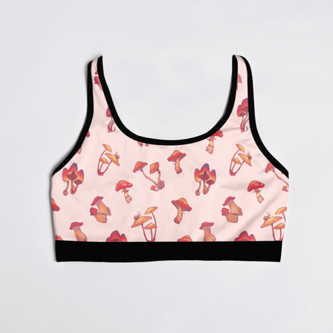 Mushroom-Womens-Bralette-Baby-Pink-Product-Front-View