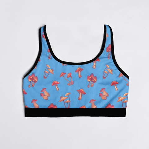 Mushroom-Womens-Bralette-Sky-Blue-Prodcut-Front-View