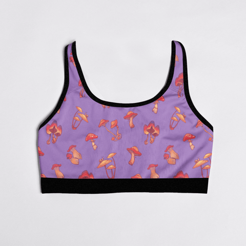 Mushroom-Womens-Bralette-Lavender-Product-Front-View