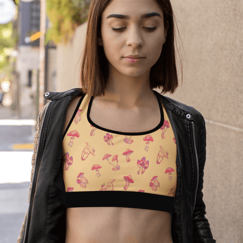 Mushroom-Womens-Bralette-Yellow-Lifestyle-View