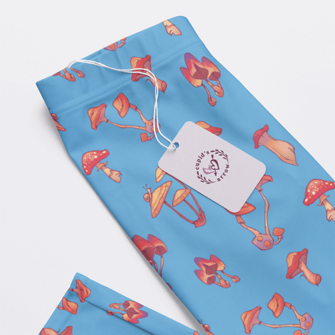 Mushroom-Womens-Pajama-Sky-Blue-Closeup-Product-View