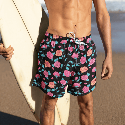 Painted Roses Men's Swim Trunks