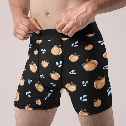 Peach Emoji Men's Boxer Briefs