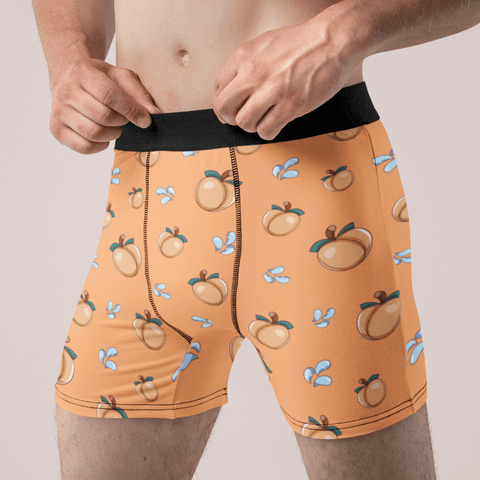 Peach Emoji Men's Boxer Briefs