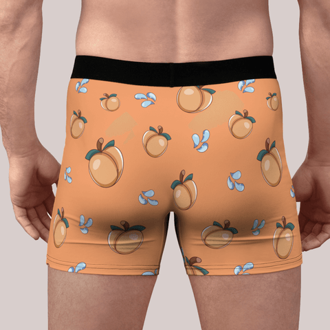 Peach Emoji Men's Boxer Briefs