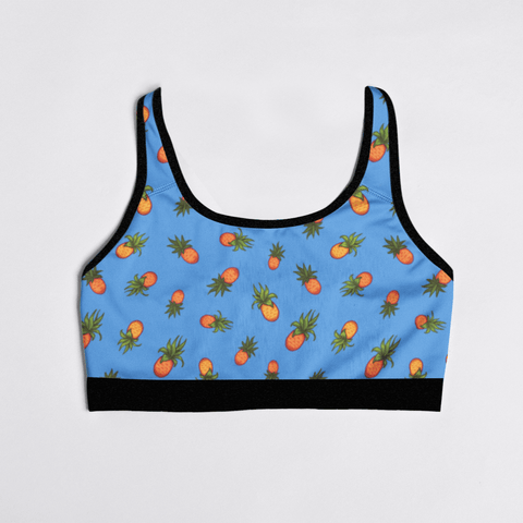 Pineapple-Womens-Bralette-Sky-Blue-Product-Front-View
