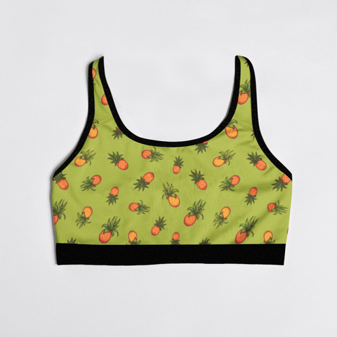 Pineapple-Womens-Bralette-Lime-Green-Product-Front-View