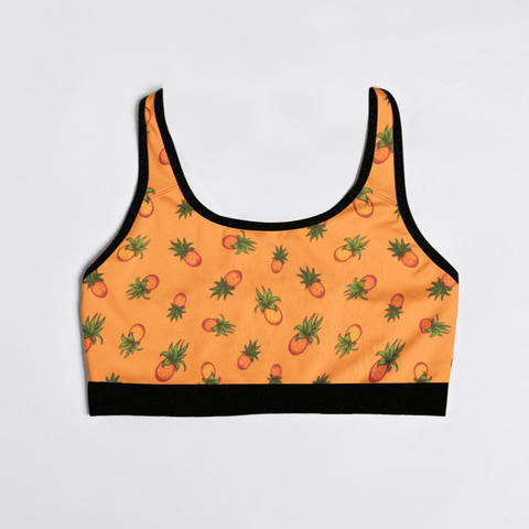 Pineapple-Womens-Bralette-Orange-Product-Front-View
