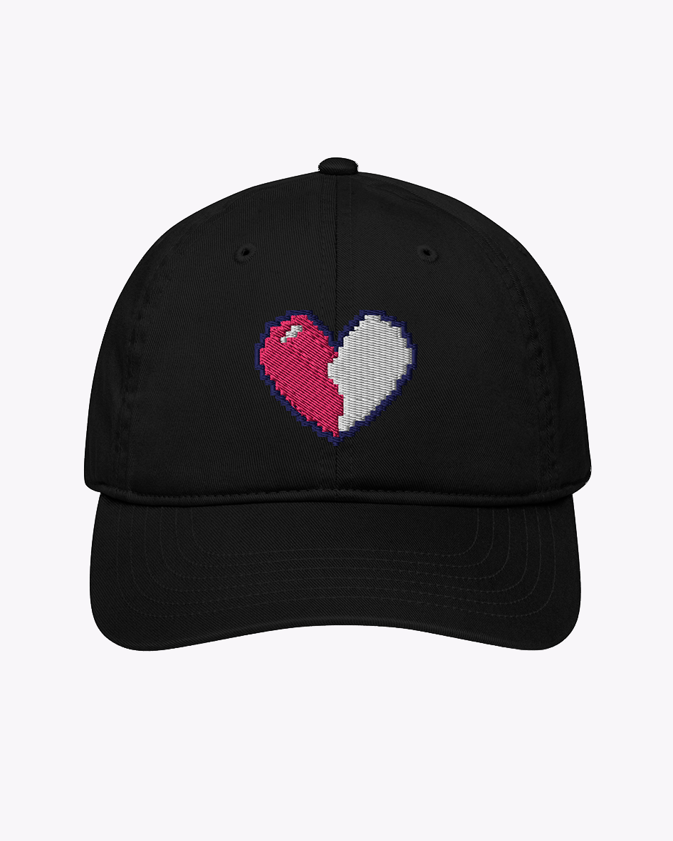 Embroidered Pixel Heart Left Hat