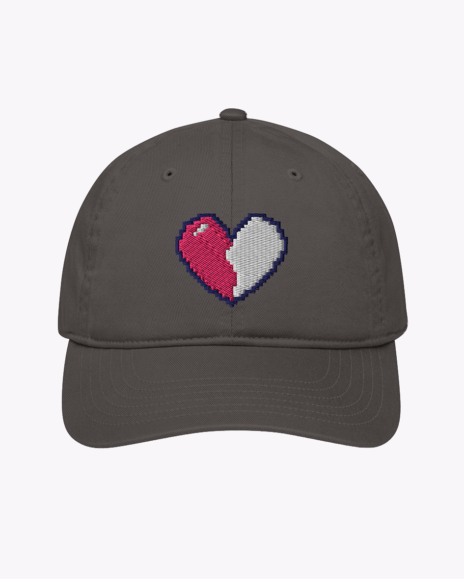 Embroidered Pixel Heart Left Hat