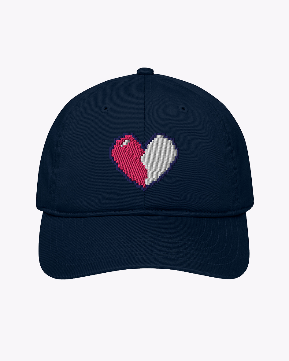 Embroidered Pixel Heart Left Hat