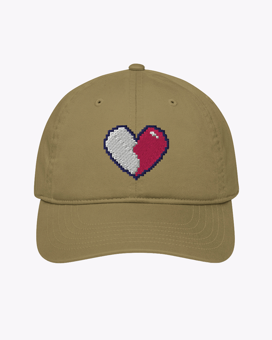 Embroidered Pixel Heart Right Hat