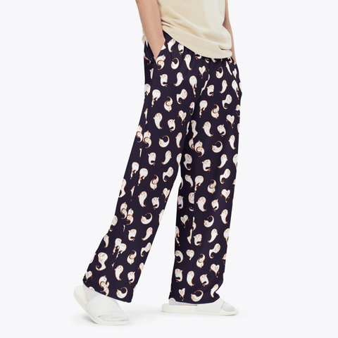 Retro-Ghost-Mens-Pajama-Midnight-Purple-Semi-Side-View