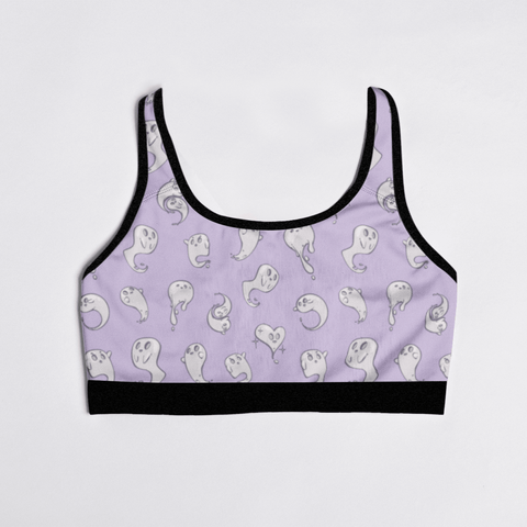 Retro-Ghost-Womens-Bralette-Lavender-Product-Front-View