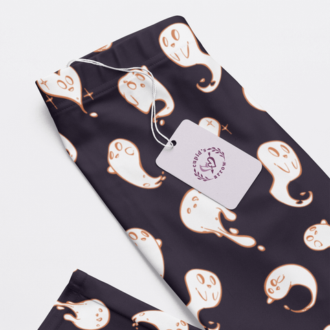 Retro-Ghost-Womens-Pajama-Midnight-Blue-Closeup-Product-View