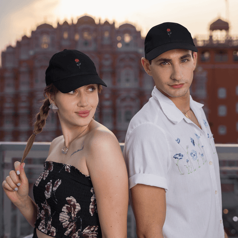 Rose Embroidered Dad Hat