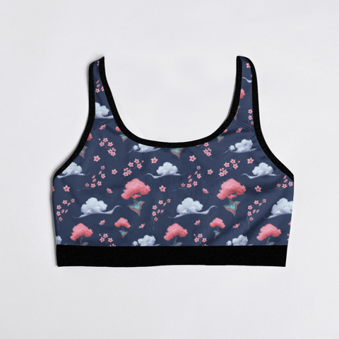 Sakura-Tree-Womens-Bralette-Dark-Blue-Product-Front-View