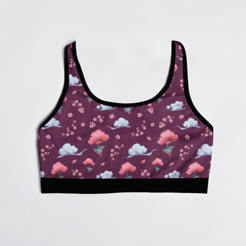 Sakura-Tree-Womens-Bralette-Dark-Purple-Product-Front-View